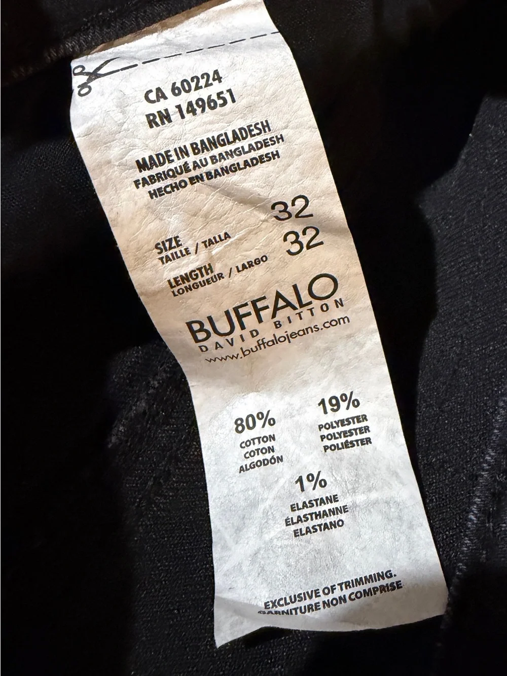 Buffalo David Bitton Men's Slim Straight Jeans in Black Sanded - Size 32X32